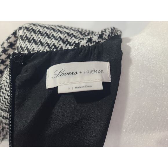 Lovers + Friends Houndstooth Black White Zander Mini Dress Small - Picture 7 of 7